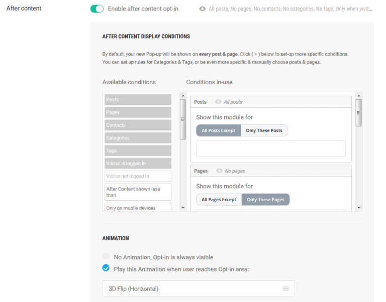 manual plugin hustle opt-in after content